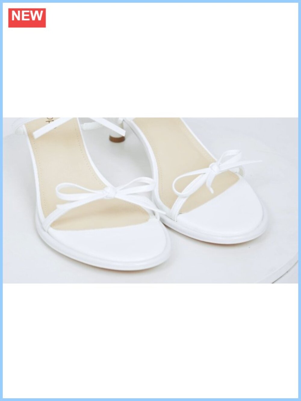 Kitten Heel Sandals Two Strap Rounded Toe Slip On - Picture 6 of 6